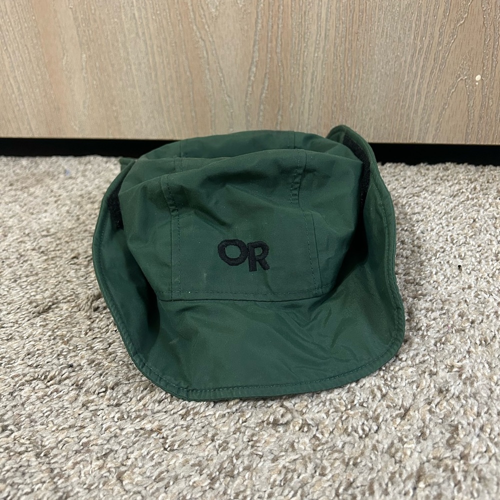 Outdoor Research Dark Green Bucket Hat OR Logo Gore-Tex Men's Size Medium Hiking